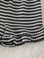 Children S Striped Tank And Shorts Set in Black, back view