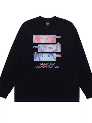 Crew-neck Graphic Top in White, side view