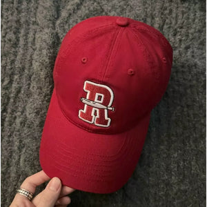 Letter Embroidered Classic Baseball Cap, back view