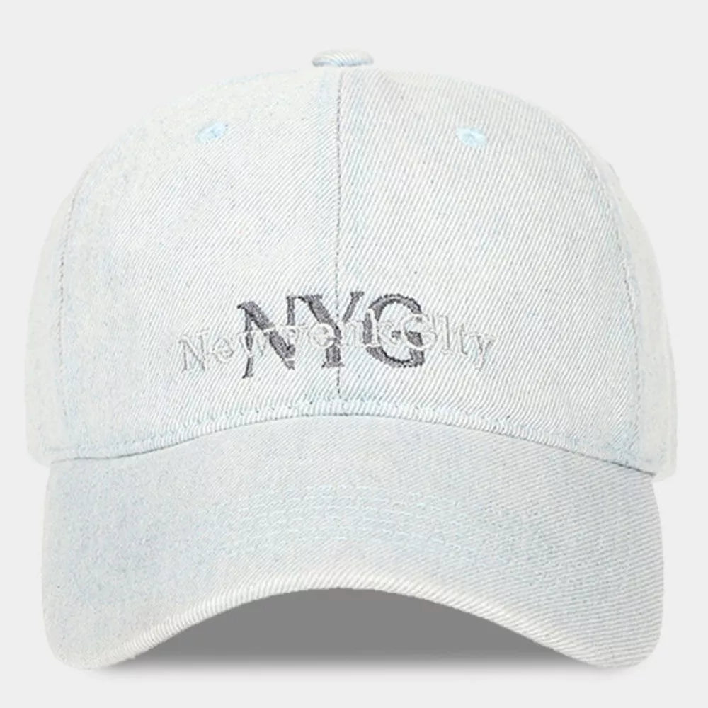 Nyc Embroidered Denim Baseball Hat