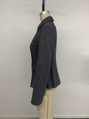 Tailored Peplum Blazer With Notched Lapels