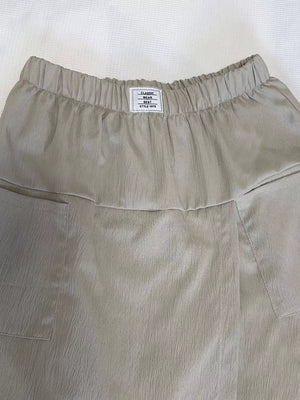 Elastic Waist Wrap Skort in Light Gray, model styling view
