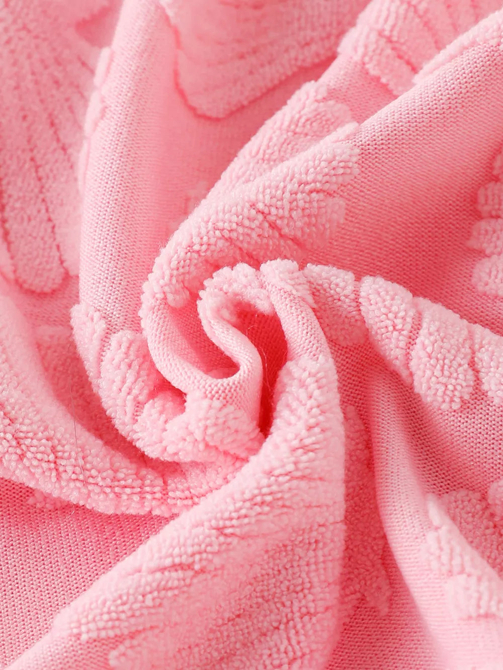 Children's Hooded Puff Sleeve Quilted Jacket in Pink, fabric detail