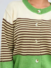 cardigan featuring color-block in orange with 100% polyester Care instructions: Machine wash cold texture