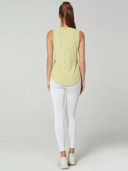 Ribbed Active Tank With Curved Hem