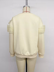 Bow Round Neck Long Sleeve Sweatshirt, model styling view