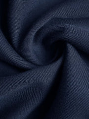 Navy blue midi dress fabric detail with visible texture.