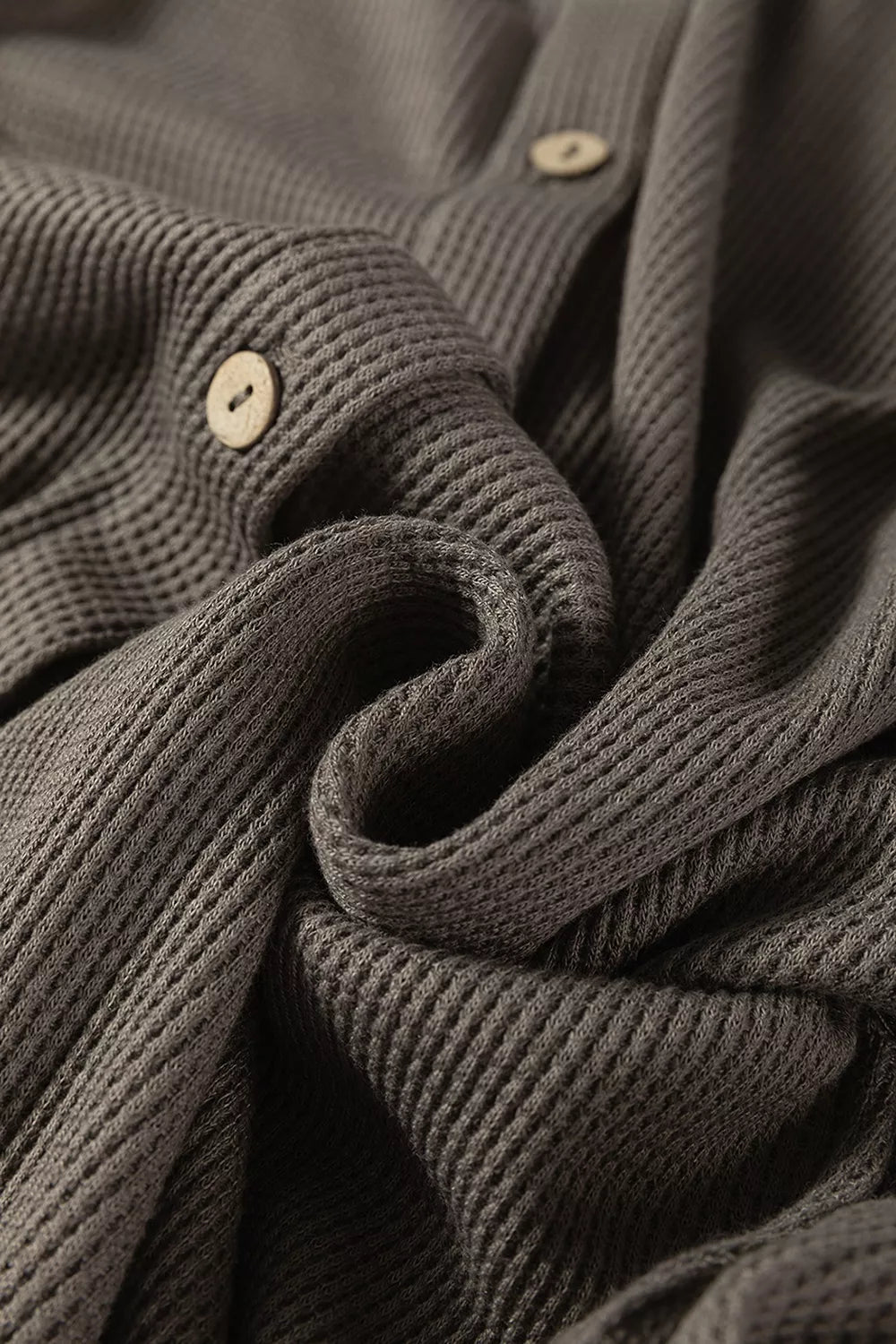 Casual Button-down Dress With Pockets in Dark Gray, view 11