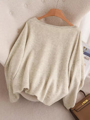 Khaki V-neck maternity cardigan with balloon sleeves and a bow-knot detail.