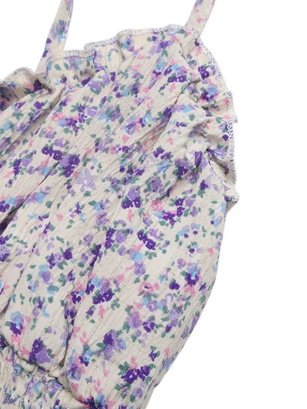 Floral cami maxi dress with ruffled neckline and smocked waist detail