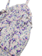 Floral cami maxi dress with ruffled neckline and smocked waist detail