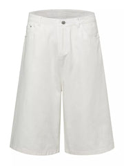 White relaxed fit wide leg sweatpants with a comfortable culotte style.