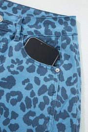 Leopard Print Barrel Leg Jeans, view 11