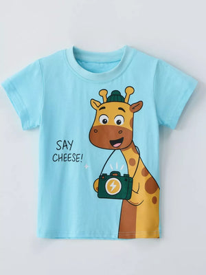 Children's Giraffe T-shirt And Shorts Set, close-up detail