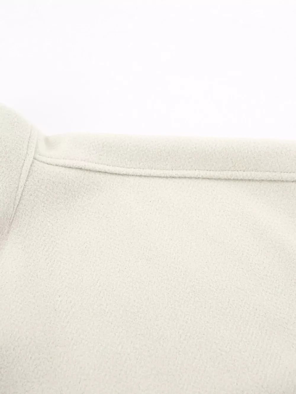 Elegant Stand Collar Open Front Outerwear in White, view 15