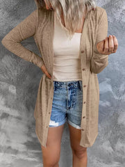 Lightweight Button-up Cardigan Plus Size in Grey, view 17