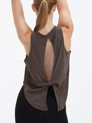 Cutout Back Active Tank With Tie Detail