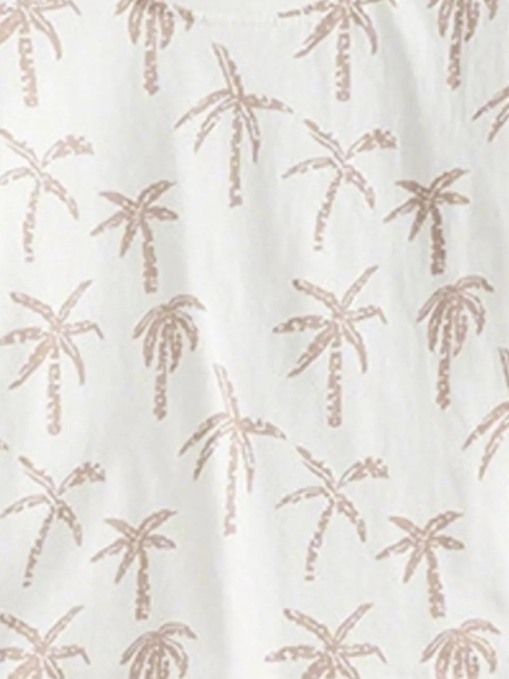 Boys' cotton underwear set with beige palm print on white fabric.
