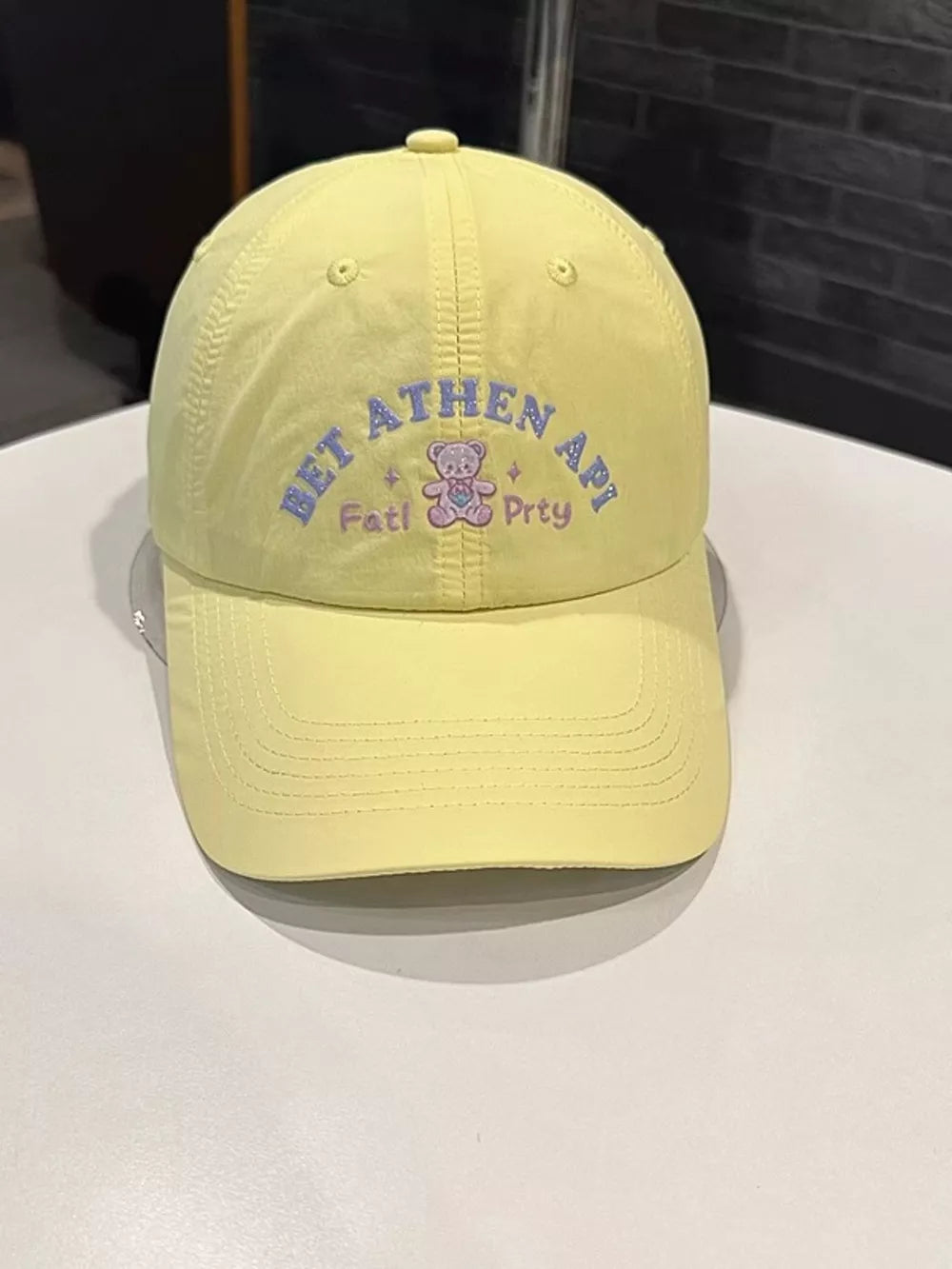 Charming Teddy Bear Embroidered Cap