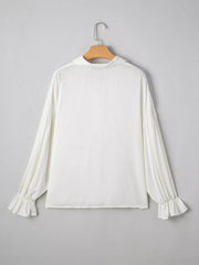 Puffy Sleeve Ruffled Cuff Buttoned Shirt