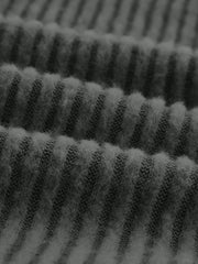 Dark gray ribbed knit top with a soft, fuzzy texture.