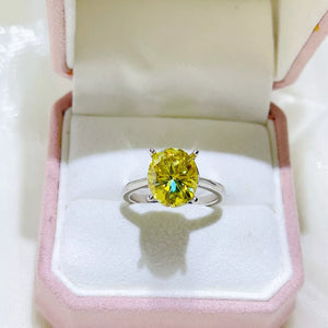 Oval Solitaire 0.5 Carat Moissanite Sterling Silver Ring, model styling view