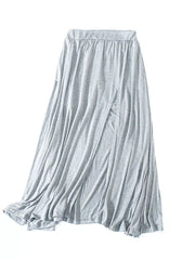 A-line Slit Maxi Skirt in Light Gray, fabric detail
