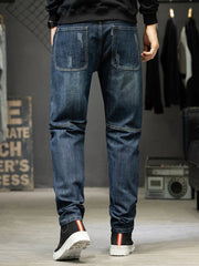Men's Slim Fit Distressed Jeans, close-up detail