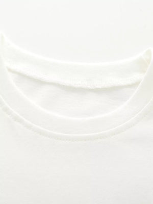 White cotton toddler t-shirt with crew neck detail