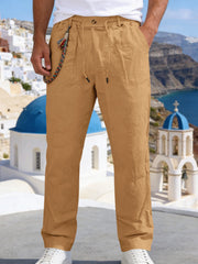 Men's Casual Drawstring Pants With Pockets