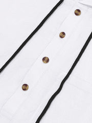 Casual Hooded Shirt With Button Placket