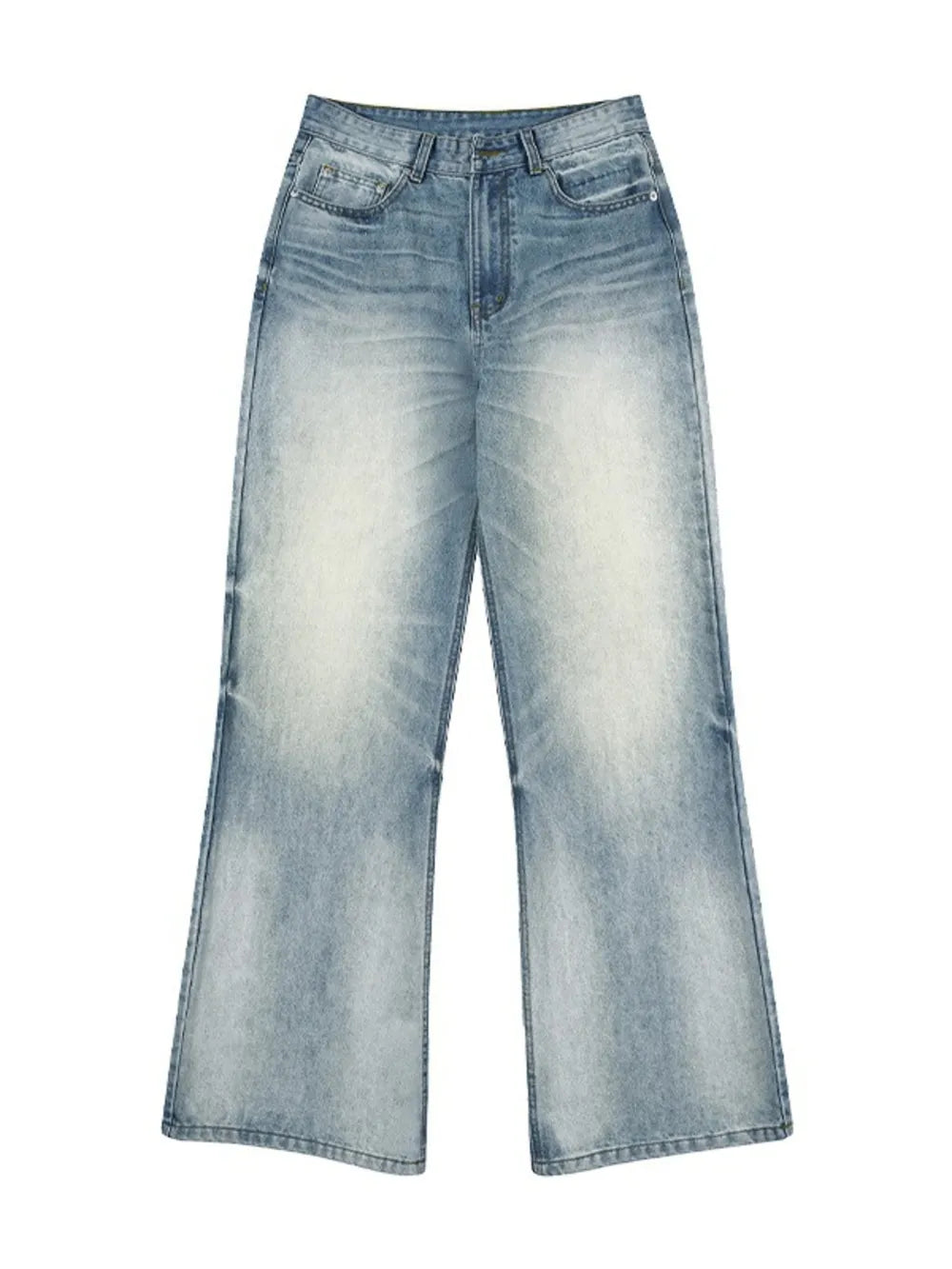Men's Vintage Wash Flare Jeans Plus Size in Dark Gray, model styling view
