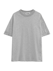 Grey cotton t-shirt with round neck and short sleeves.