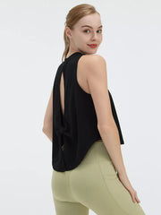 Cutout Back Active Tank With Tie Detail