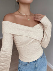 Chic Crisscross Off-shoulder T-shirt
