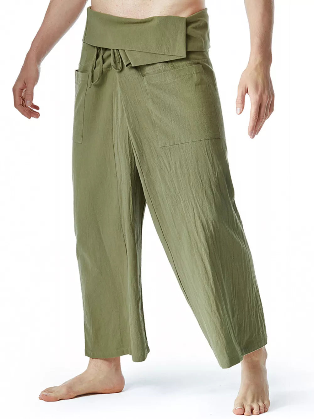 Men's Loose Fit Sweatpants With Tie Waist, side view