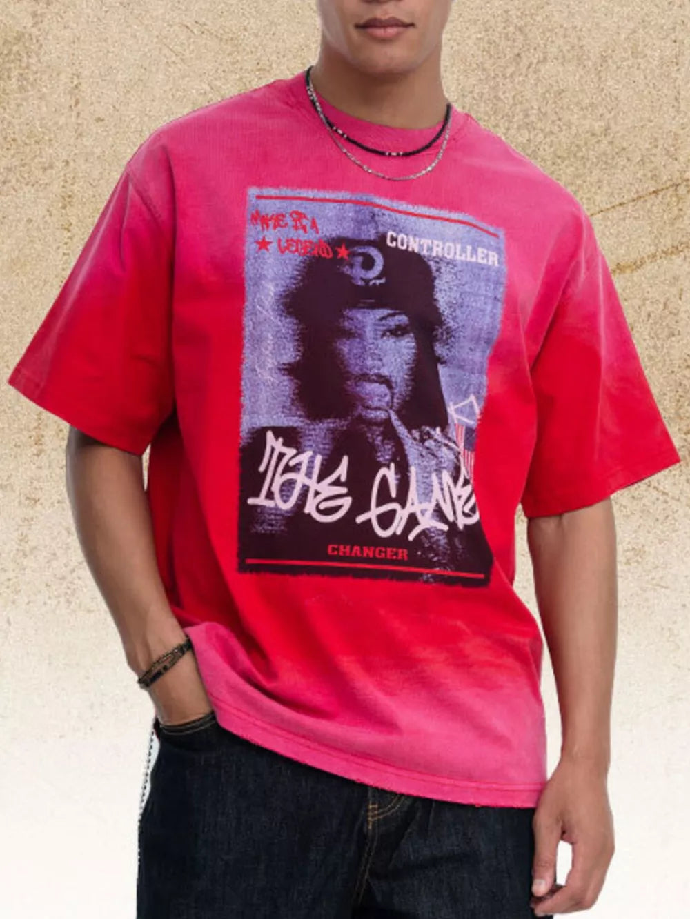 Distressed Graphic Men's T-shirt With Relaxed Fit