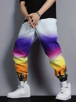 Men's Full Size Drawstring Loose Fit Joggers, model styling view