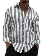 Men's Button Up Long Sleeve Shirt in Deep Teal, back view