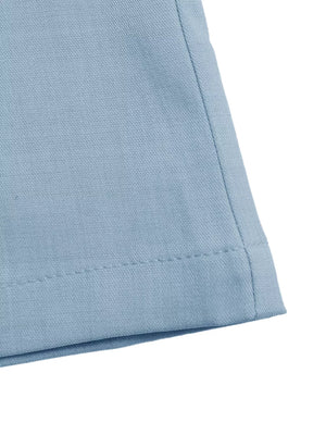 Light blue tailored shorts with neat stitching detail