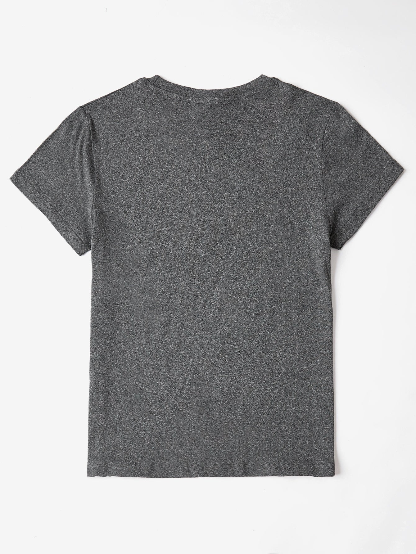 Dark Gray crewneck t-shirt with short sleeves and a heathered texture.