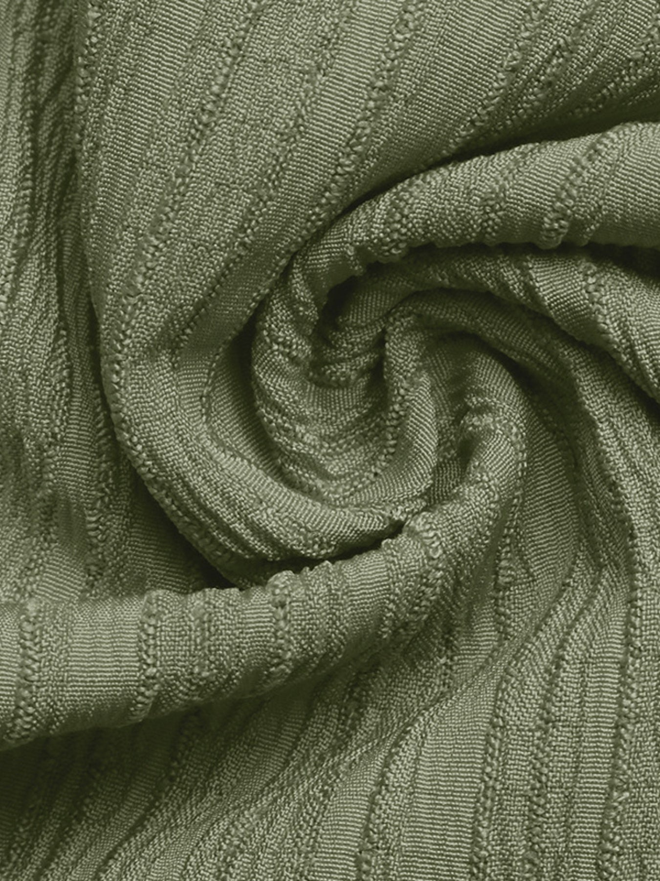Crinkled wide-leg maternity pants in olive green with textured fabric detail.