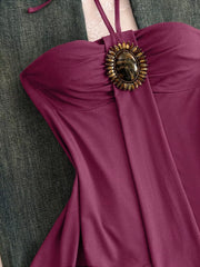 Embellished Front Halter Neck Cami, model styling view
