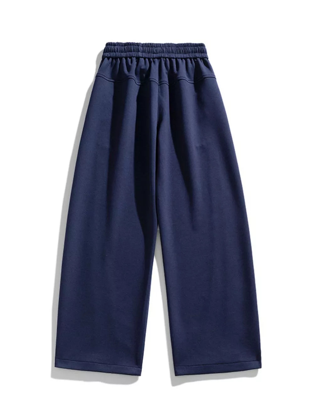 Men's Plus Size Loose Fit Wide Leg Casual Pants in Navy Blue, fabric detail