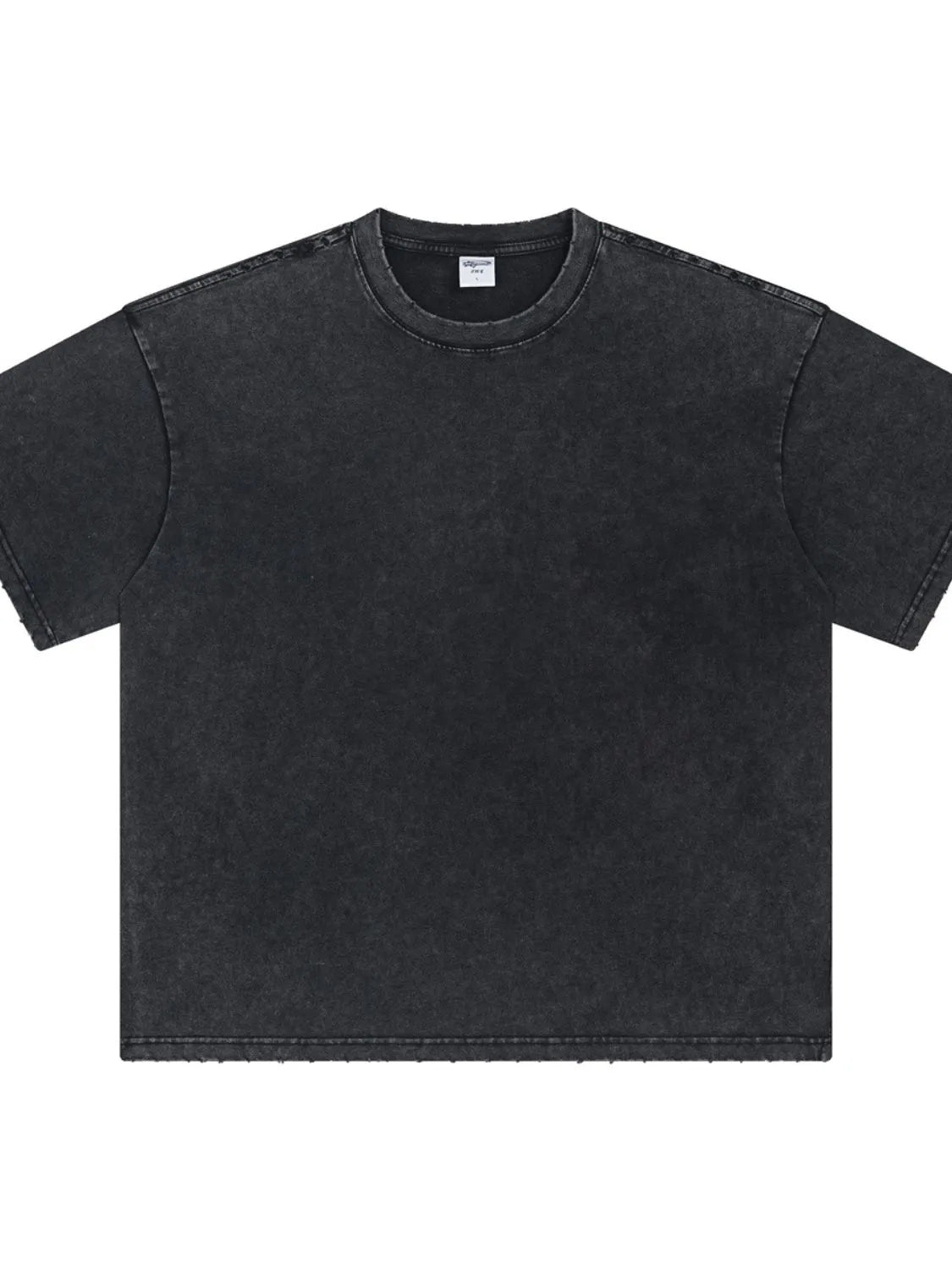 Dark Gray essential half-sleeve tee with a round neck and washed texture.