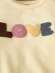 Children's Letter Round Neck Top And Pants Set in Gray, product detail