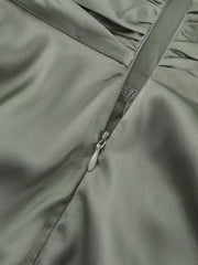 Lustrous Satin Mini Dress With Flowy Sleeves