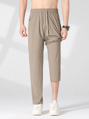 Men's Plus Size Quick-dry Casual Pants in Khaki, alternate angle