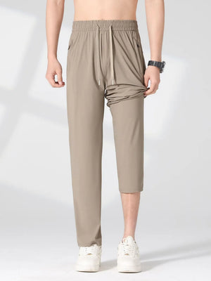Men's Plus Size Quick-dry Casual Pants in Khaki, alternate angle