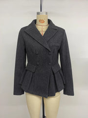 Tailored Peplum Blazer With Notched Lapels